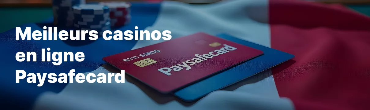 Carte Paysafecard posée sur une surface sombre, utilisée comme moyen de paiement fiable pour les casinos en ligne