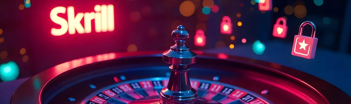 Roulette de casino filmée en gros plan pour illustrer les jeux disponibles sur les casinos compatibles Skrill