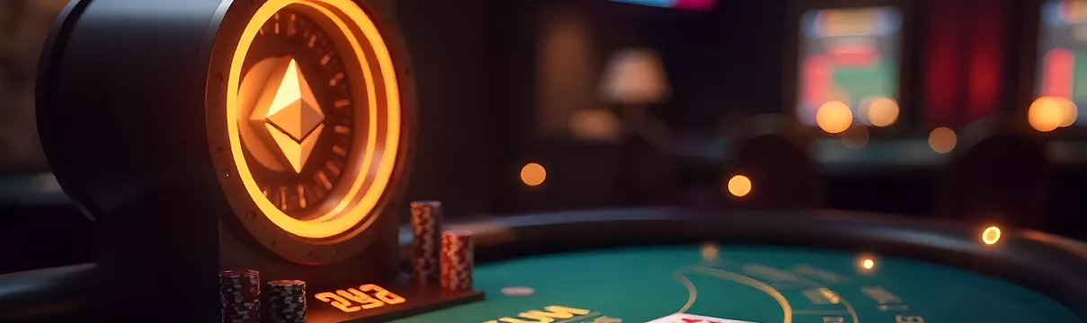 Table de roulette de casino avec jetons empilés et éclairage chaud en arrière-plan